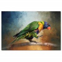 Parrot Dance on Branch Acrylic Wall Art Bird Print Painting Hanging 90cm   232426984218